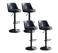 YDkjwjw 4 Pcs Bar Stools Modern PU Leather Adjustable Swivel Barstools Hydraulic Kitchen Counter Bar Stool Extra Height Island Barstool with Back