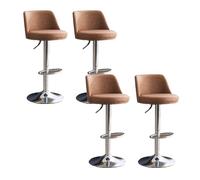 YDkjwjw 4 Pcs Bar Stools Modern PU Leather Adjustable Swivel Barstools Hydraulic Kitchen Counter Bar Stool Extra Height Island Barstool with Back