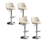 YDkjwjw 4 Pcs Bar Stools Modern PU Leather Adjustable Swivel Barstools Hydraulic Kitchen Counter Bar Stool Extra Height Island Barstool with Back