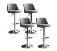 YDkjwjw 4 Pcs Bar Stools Modern PU Leather Adjustable Swivel Barstools Hydraulic Kitchen Counter Bar Stool Extra Height Island Barstool with Back