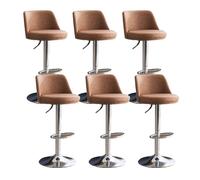YDkjwjw 6 Pcs Modern Bar Stools PU Leather Adjustable Swivel Barstools Hydraulic Kitchen Counter Bar Stool Extra Height Island Barstool