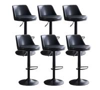 YDkjwjw 6 Pcs Modern Bar Stools PU Leather Adjustable Swivel Barstools Hydraulic Kitchen Counter Bar Stool Extra Height Island Barstool