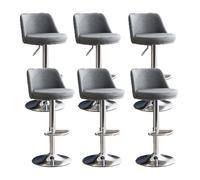 YDkjwjw 6 Pcs Modern Bar Stools PU Leather Adjustable Swivel Barstools Hydraulic Kitchen Counter Bar Stool Extra Height Island Barstool