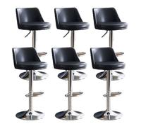 YDkjwjw 6 Pcs Modern Bar Stools PU Leather Adjustable Swivel Barstools Hydraulic Kitchen Counter Bar Stool Extra Height Island Barstool
