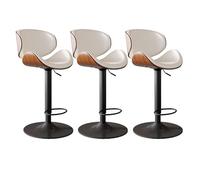 YDkjwjw Bar Stools Set of 3 Modern PU Leather Adjustable Swivel Barstools Hydraulic Kitchen Counter Bar Stool Extra Height Island Barstool with Back