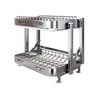 YDkjwjw Foldable Dish Rack,Dish Rack, 304 Stainless Steel 3 Tier Dish Drying Rack With Drain Board, Utensil Holder, Cutting Board Holder, Rustproof Dish Drainer For Kitchen Countertop