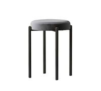 YDkjwjw Metal Stacking Round Stool Upholstered Backless Stackable Barstool with PU Leather Upholstered Seat Small Dining Stool for Dining Room Kitchen