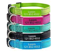 YDL Personalized Dog Collar, Custom ID Collar Reflective Nylon Collar with Pet Name and Phone Number 4 Adjustable Sizes X-Small Small Medium Large Quick Release Buckle and D-Ring