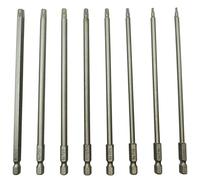 YDLQWCZ Long Torx Security Screwdriver Bit Set - 6 Inch Length T8 T10 T15 T20 T25 T27 T30 T40 S2 Steel Security Head Drill Screw Driver Set (8Pcs 150mm)