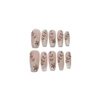 YDMHYLAI Cute Nails 10Pcs French Colorful Press On Nails, Soft & Wearable Easy Clean Lightweight Manicure Set(D19 size-L)