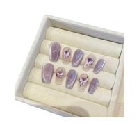 YDMHYLAI Cute Nails 10Pcs French Colorful Press On Nails, Soft & Wearable Easy Clean Lightweight Manicure Set(1550 size-XS)