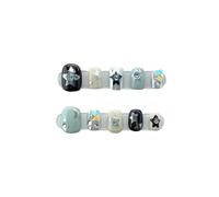 YDMHYLAI Cute Nails 10Pcs Gothic Short Press on Nails, Round Rhinestone Full Cover Acrylic Nail Tip, Soft Lightweight(1-XS)