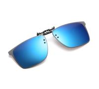 YDMHYLAI Polarized Flip-up Clips Sunglasses for Myopia glasses, Retro Big Size Square Al-Mg glass Clip-on Sunglass Clip(Color7)