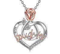 YDN-1 Daughter Necklace Sterling Silver - Birthday Gift from Mom Dad