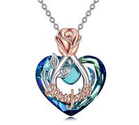 YDN-1 Gifts for Daughter Sterling Silver Crystal Daughter Necklace Birthday Gifts for Daughter Daughter Gifts