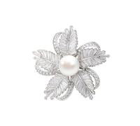 YDOIIU Christmas Poinsettia Brooch for Women Pearl Poinsettia Brooches Lapel Pin Poinsettia Flower Jewelry Gifts Dress Accessories for Women
