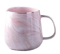 YDoLimmer Porcelain Coffee Mug, 320 ml, Marble Pattern, Gold Accent, Ceramic, Great Gift for Occasions (Pink)