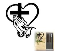 YDora Elegant Hand Holding Love Cross Wall Decoration, Christian Metal Cross Wall Art Decor, Inspirational Religious Faith Home Decor Very Suitable for Christian Enthusiasts, Believers, and Catholics