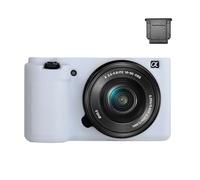 Ydoudou Silicone Protective Case & Hot Shoe Cover for Sony Alpha ZV-E10 ZVE10 Digital Camera, Anti-Scratch Soft Camera Case Cover - White
