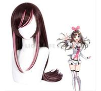 ydound Anime Coer Wig. A.I. Kanal Anchor Kizuna Ai Youtuber Braun Rosa gemischt Lange gerade Cosplay Perücke