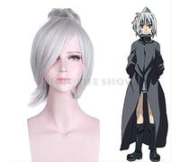 ydound Anime Coer Wig. Tabu- Tätowierer Izzie Bluesy Fluesiy Yin Riven Silber Weiß 1 Pferdeschwanz Cosplay Perücke