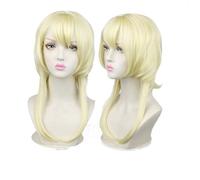 ydound Anime Coser wig 18in Genshin Impact Wig,Anime Cosplay Traveler Lumine Wig, Gold Wig with Free Wig Cap, for Halloween, Party, Carnival, Nightlife, Concerts, Weddings