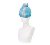 ydound Anime Coser wig 2020 LOL True Harm Qiyana Pink Blue Wig With Bun Cosplay Costume Heat Resistant Synthetic Hair Women Party Wigs,2 ( Color : 1 )