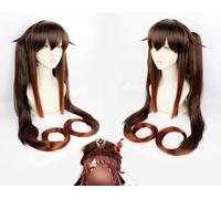 ydound Anime Coser wig 39inch Game Genshin Impact Wig,Anime Cosplay Hu Tao Wig, Gradient Brown, Double Ponytails Wig with Free Wig Cap, for Halloween, Party, Carnival, Nightlife, Concerts, Weddings