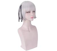 ydound Anime Coser wig 40cm Anime KAKEGURUI Cosplay Kirari Momobami Braids Women Wig Role Playing Wigs Halloween Cosplay Silver Hair