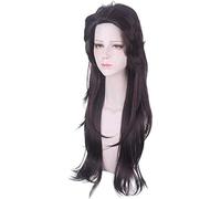 ydound Anime Coser wig 70cm Anime Demon Slayer: Kimetsu no Yaiba Cosplay Wigs Kamado Tanjirou Women Long Wig Playing Brown- Black Hair Halloween 1: 1 Wig