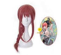 ydound Anime Coser wig Anime Chainsaw Man Makima Cosplay Braid Wig Heat- resistant Fiber Hair+ Wig Cap Halloween Party Role Play Girls Women