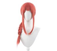 ydound Anime Coser wig Anime Cosplay Chainsaw Man Makima Wig, Women Pink Long Straight Braids with Free Wig Cap, for Halloween, Party, Carnival, Nightlife