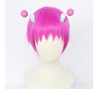 ydound Anime Coser wig Anime Cosplay Costume Saiki K. Wig, Saiki Kusuo Wig, Purple Pink Short Hair with 2 Headdress Wig Cap, for Halloween, Party