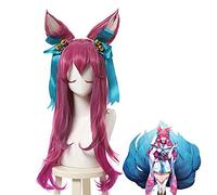 ydound Anime Coser wig Anime Cosplay Wigs, Spirit Blossom Ahri Cosplay Wigs With Free Wig Cap(Color:Pink) ( Color : Pink )
