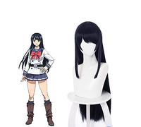 ydound Anime Coser wig Anime Cosplay Wigs, Yuri Honjo Cosplay Wigs With Free Wig Cap (Color:Black) (Color : Black)