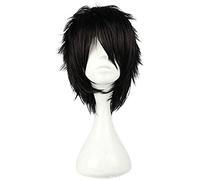 ydound Anime Coser wig Anime Death Note Wigs L Wig L. Lawliet Short Black Heat Resistant Synthetic Hair Pelucas Cosplay Costume Wigs+ Wig Cap For Fans