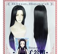 ydound Anime Coser wig Anime Demon Slayer Kimetsu No Yaiba Kochou Kanae Cosplay Wig 85Cm Long Straight Synthetic Hair For Adult Halloween + Wig Cap