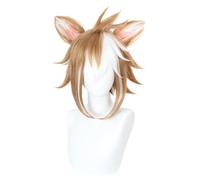 ydound Anime Coser wig Anime Game Cosplay Wig for Genshin Impact Gorou, with Twin Clip Ears Mixed Color Hair Modeling Party Dress Up Wig, Heat Resistant Synthetic Hair + Wig Cap