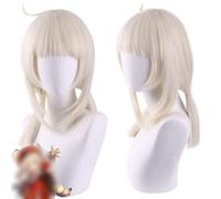 ydound Anime Coser wig Anime Game Cosplay Wig for Genshin Impact Klee, Women Short Blonde Twin Ponytail Hair Modeling Party Dress Up Wig, Heat Resistant Synthetic Hair + Wig Cap