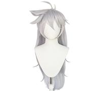ydound Anime Coser wig Anime Game Cosplay Wig for Genshin Impact Razor, Women Long Silver Gray Hair Modeling Party Dress Up Wig, Heat Resistant Synthetic Hair No Tangle,No Shedding + Wig Cap