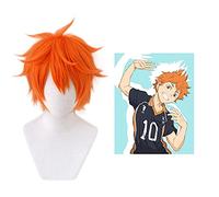 ydound Anime Coser wig Anime Haikyuu Nekoma High School Hinata Syouyou Cosplay Wig Short Orange Fluffy Layered Heat Resistant Synthetic Hair Anime Wigs