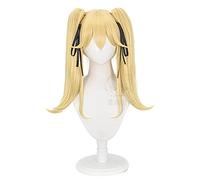 ydound Anime Coser wig Anime Kakegurui Meari Saotome Cosplay Long Yellow Wigs with Hair Band Silk Ribbon Heat- resistant Fiber Hair+ Wig Cap Party