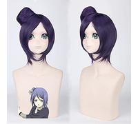 ydound Anime Coser wig Anime Konan Cosplay Wigs For Women Party 40Cm Short Straight Synthetic Hair+ Free Wig Cap