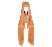 ydound Anime Coser wig Anime Persona 5 Futaba Sakura Orange Long Straight Wig Cosplay Costume Heat Resistant Synthetic Hair Cosplay Wigs For Fans