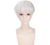 ydound Anime Coser wig Anime Tokyo Ghoul Ken Kaneki White Black Short Wig Cosplay Costume Ken Kaneki Heat Resistant Synthetic Hair Cosplay Wigs For Men