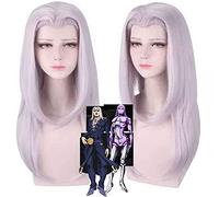 ydound Anime Coser wig Anime Wig Leone Abbacchio JoJo' s Bizarre Adventure Cosplay Comic- Con Halloween Party Carnival Adult Anime Fans Gift(Silver Purple Long Hair Wig)