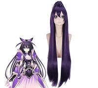 ydound Anime Coser wig Anime Wigs Date A Live Princess Yatogami Tohka Wig Cosplay Costume Dark Purple Women Long Synthetic Hair+ Free Wig Cap