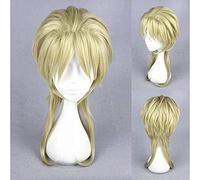 ydound Anime Coser wig Blonde Medium Hairstyle JoJo' s Bizarre Adventure Dio Brando Cosplay Wig Hair Wigs+ Wig Cap 45cm Heat Resistant Synthetic
