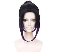 ydound Anime Coser wig Demon Slayer: Kimetsu no Yaiba Kochou Shinobu Black Mix Purple Styled Woman Cosplay Party Fashion Anime Human Costume Full wigs Synthetic Hair Heat Resistant Fiber 35cm