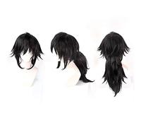 ydound Anime Coser wig Demon Slayer: Kimetsu no Yaiba Tomioka Giyuu Black Long Styled Woman Cosplay Party Fashion Anime Human Costume Full wigs Synthetic Hair Heat Resistant Fiber